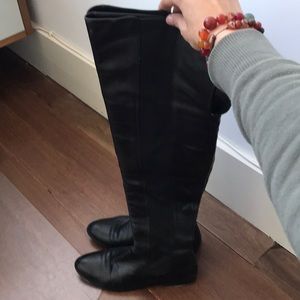 Over the Knee Black Leather Boots